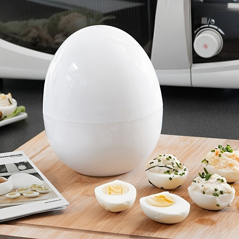 4 Capacity Microwave Egg Cooker – Quick Hard Boiled Eggs Maker with Compact Design, Time-Saving, No Power Required for Kitchen