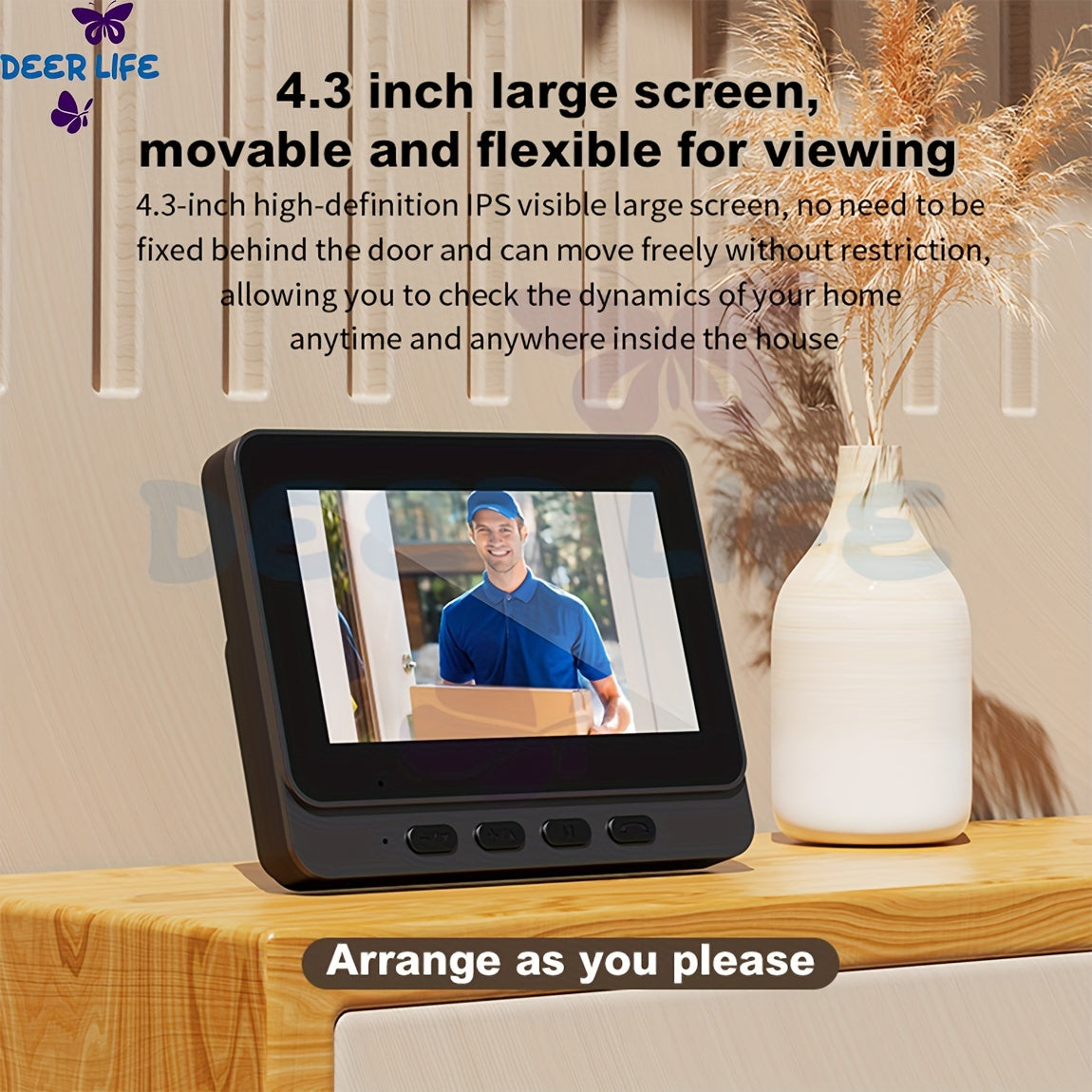 X8 Intelligent Wireless Doorbell - Waterproof Wi-Fi Video Doorbell with Night Vision, Two-Way Audio, Camera, Voice Converter, and Photo/Video Features