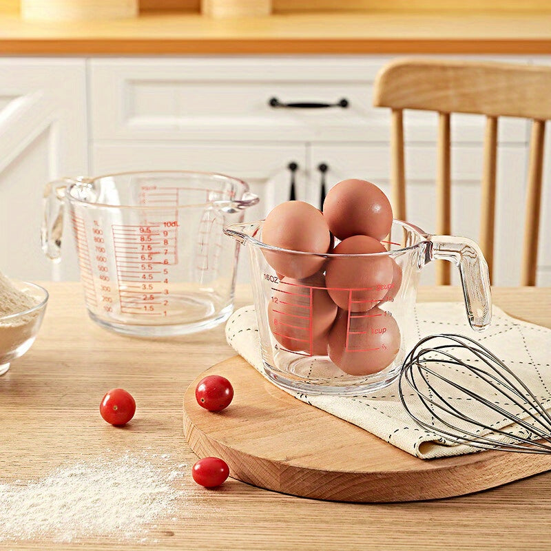 500ml Heat-Resistant Glass Measuring Cup with Scale and Handle - Microwave and Oven Safe for Baking and Cooking