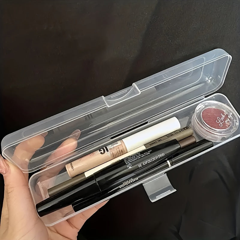 Premium Clear Plastic Makeup Brush Holder - Dustproof, Portable Organizer with Secure Closure - Ideal for Cosmetics, Skincare, and Makeup Artists