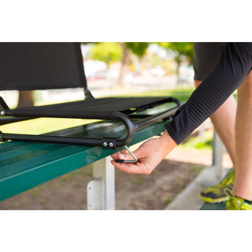 Extra Wide Stadium Seat with Hooks – Comfortable Black Seat for Sports Events