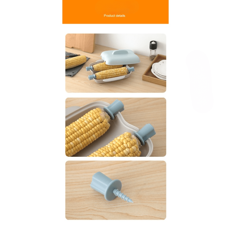 Microwave Corn Steamer Cooker – BPA-Free ABS Plastic, Food Safe, Includes Lid – Kitchen Corn Cooking Tool