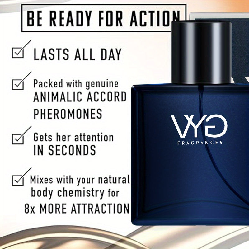 1.69 oz Men's Woody Marine Cologne - Classic, Hormonal Perfume with Elegant & Mysterious Scent, Long-Lasting, Ideal for Halloween, Christmas and Holiday Gifts