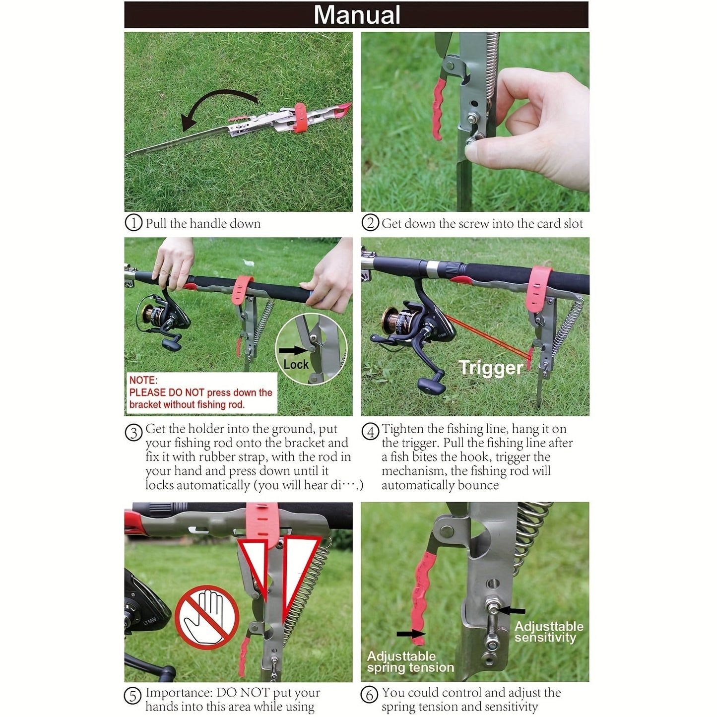 Premium Spring-Loaded Fishing Rod Holder - Adjustable Sensitivity, Folding Pole Rack, Stainless Steel, Corrosion-Resistant, Easy Install and Space-Saving