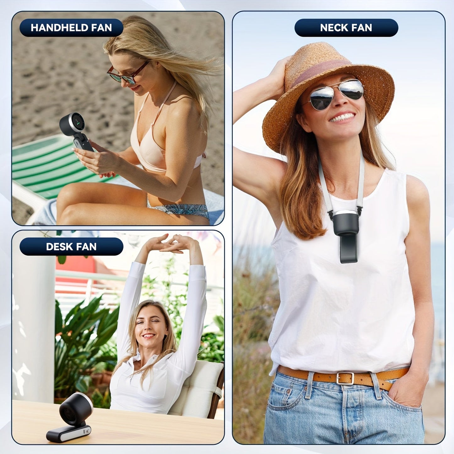 10000mAh Rechargeable Turbo Pocket Fan – Portable Handheld, 5-Speed Adjustable, Digital Display, Foldable, High-Speed Mini Fan for Travel, Camp, Office, Gifts for All