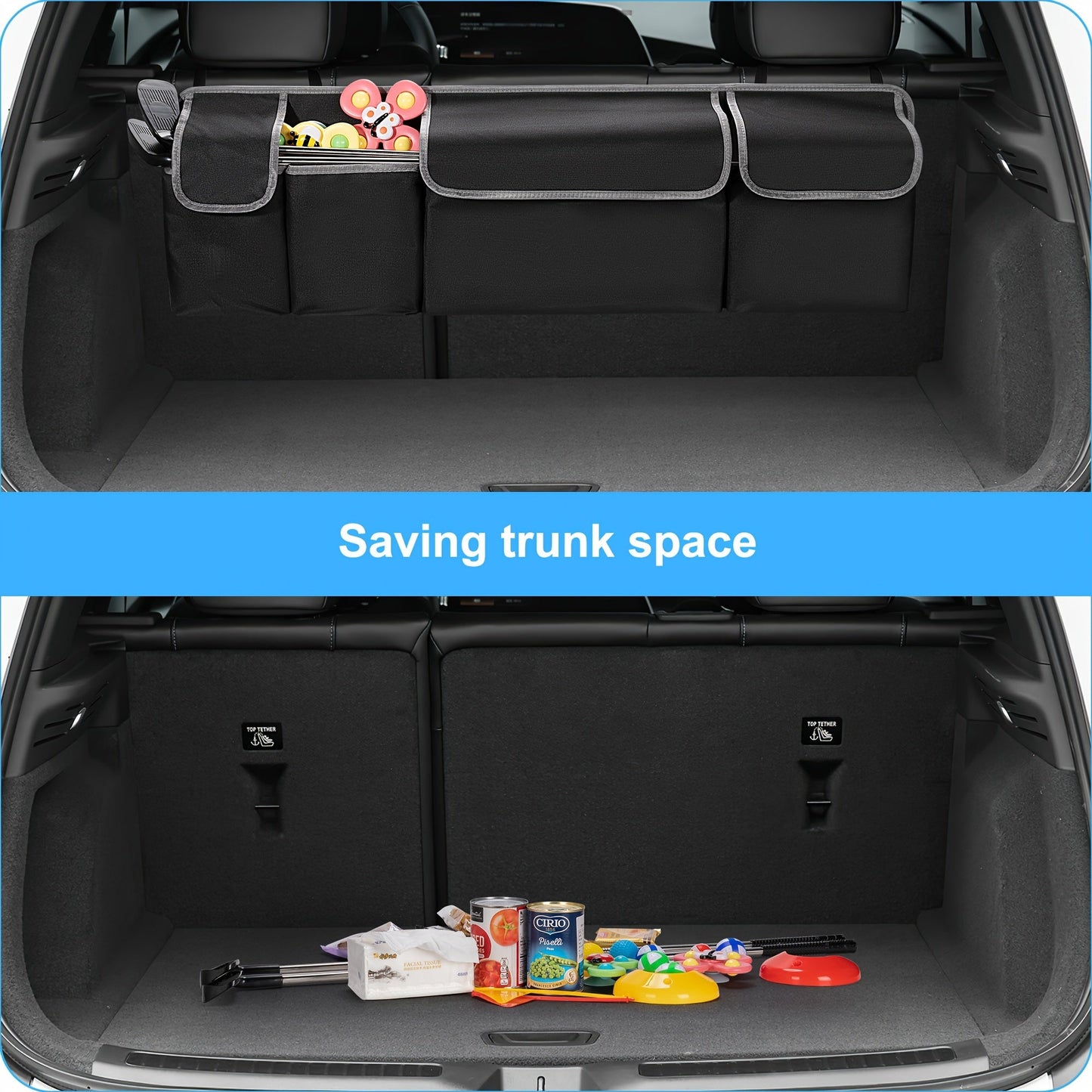 Universal Car Seat Back Storage Bag – Large Capacity Multi-Pocket Organizer, Durable 600D Oxford Cloth