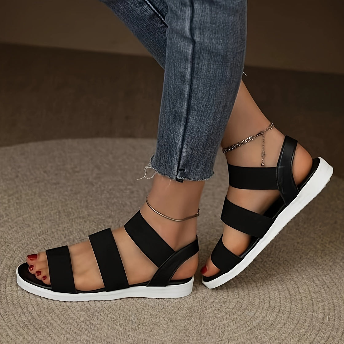 Women's Stylish Sports Sandals – Breathable Round Open Toe, Adjustable Elastic Bands, Vibrant Colors, Ultra-Comfortable Sole – Perfect for Summer Beach Adventures
