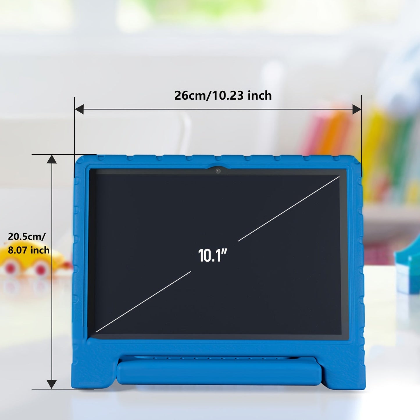 10-Inch Android 13 Tablet - 4GB+64GB, 8-Core CPU, WiFi 6, 12H Battery Life, Parental Control, 1280x800 HD Display, Dual Cameras, Shockproof Case, Pre-Installed Educational Apps