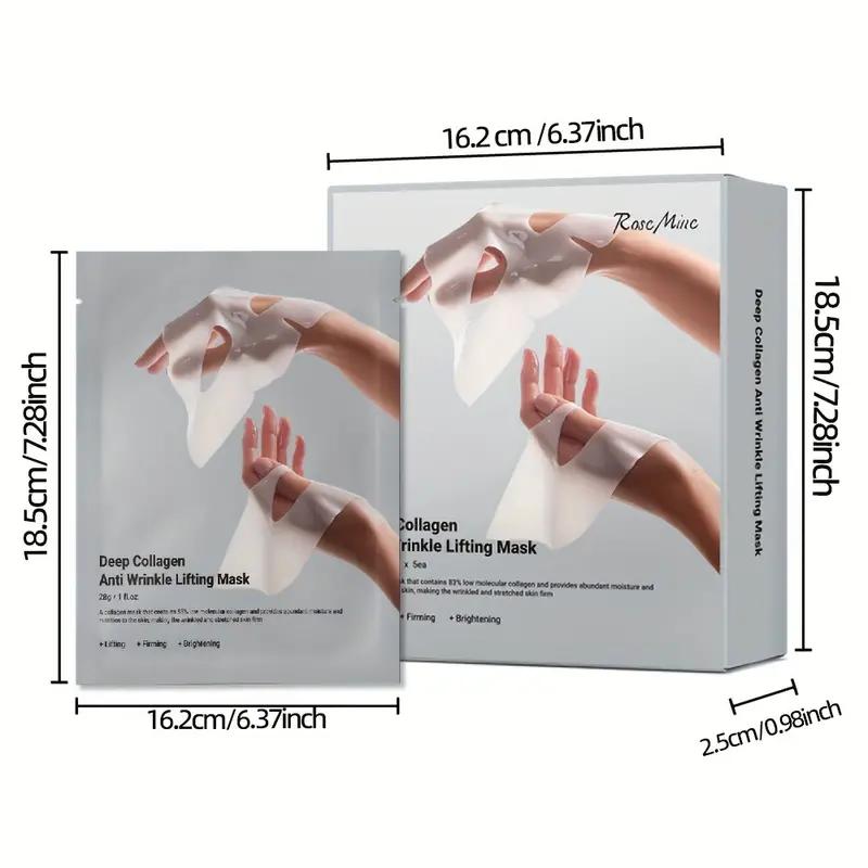 Deep Collagen Overnight Mask (Pack of 5) - Facial Sheet Masks with Low Molecular Weight Collagen | Elasticity, Firming, and Moisturizing