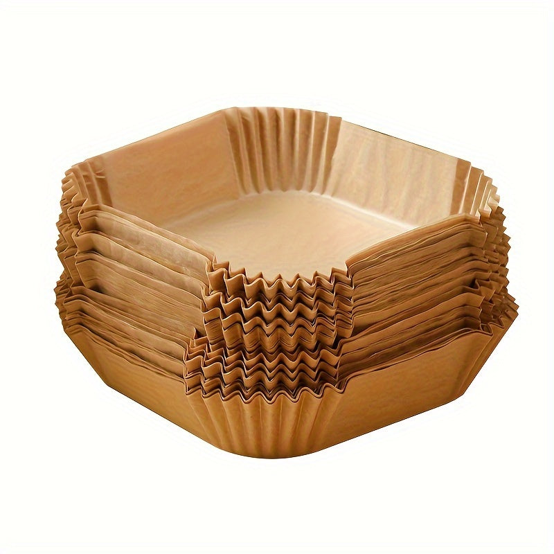 50PCS Non-Stick Air Fryer Liners - Square Paper for Baking, Roasting, and Microwave Cooking, Easy Cleanup, Healthier Cooking for Hotels and Commercial Use