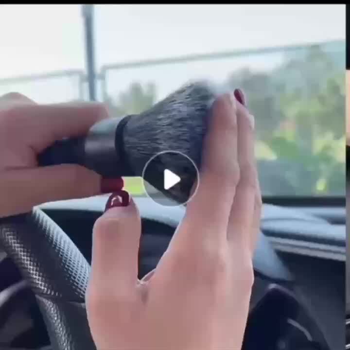 Premium Car Interior Detailing Brush - Soft Bristle Dusting Brush for Dash and Interior Cleaning (Black)
