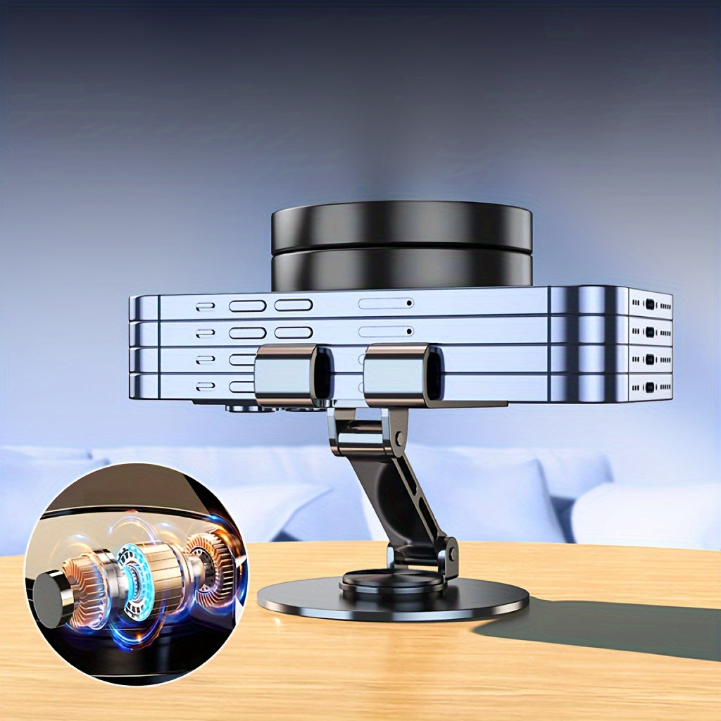 Full Metal 360-Degree Rotating Phone and Tablet Stand - Universal Stress-Relieving Desk Mount