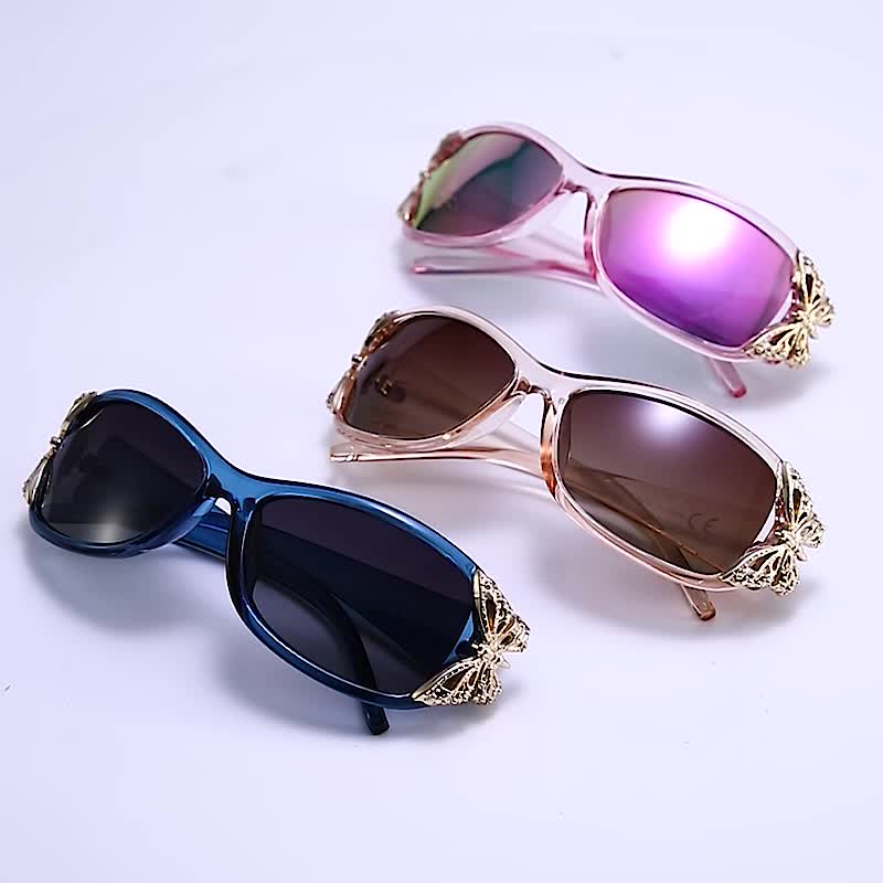 Y2K Polarized Butterfly Sunglasses for Women - Vintage Wrap-Around Sun Shades for Driving & Beach Parties