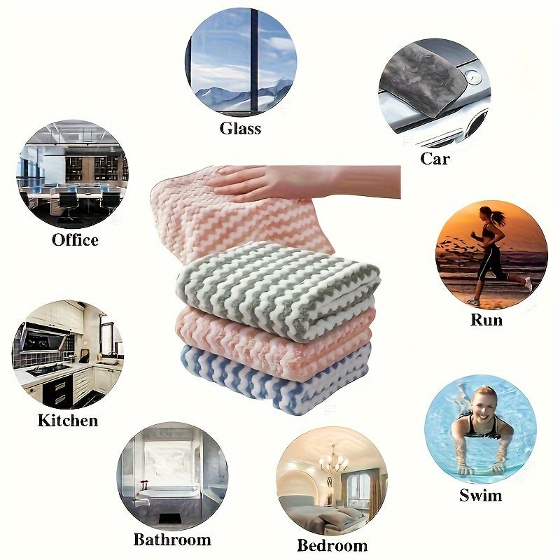 5 Pack Ultra-Soft Microfiber Dish Cloths β Super Absorbent, Machine Washable Towels β Multipurpose for Kitchen, Bathroom, Car, and Window Cleaning