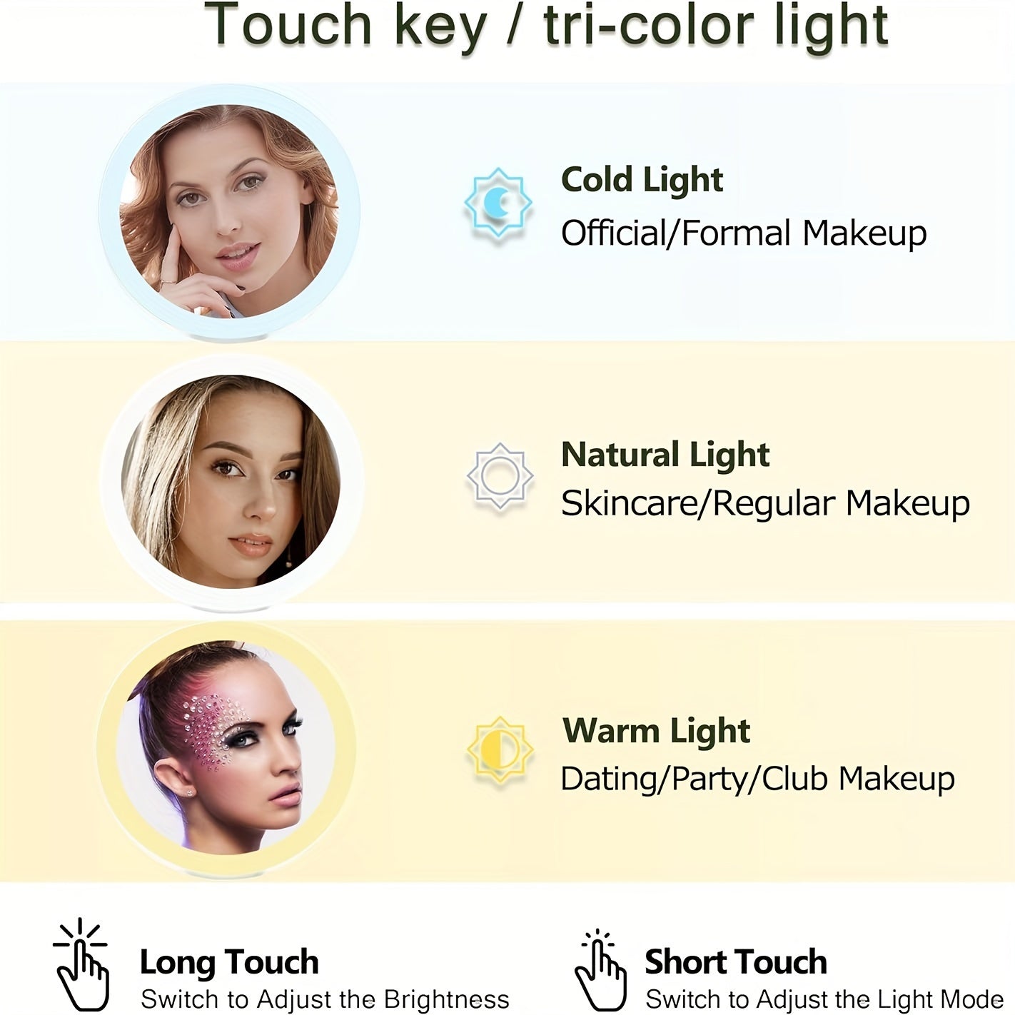 20X/1X Double-Sided Illuminated Tabletop Magnifying Mirror - Adjustable Folding Handle, Cosmetic Mirror for Makeup, Travel, Tweezing, Blackhead Removal - Compact, Portable, Energy-Efficient