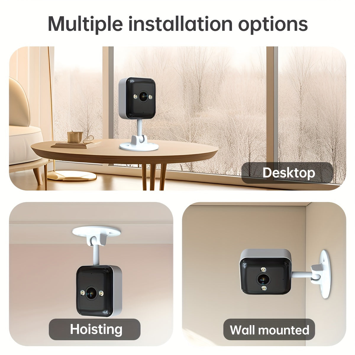 1080P FHD Wireless Surveillance Camera - Full-Color Night Vision, Two-Way Audio, Motion Detection, Built-in AP Hotspot for Child, Elderly and Pet Safety