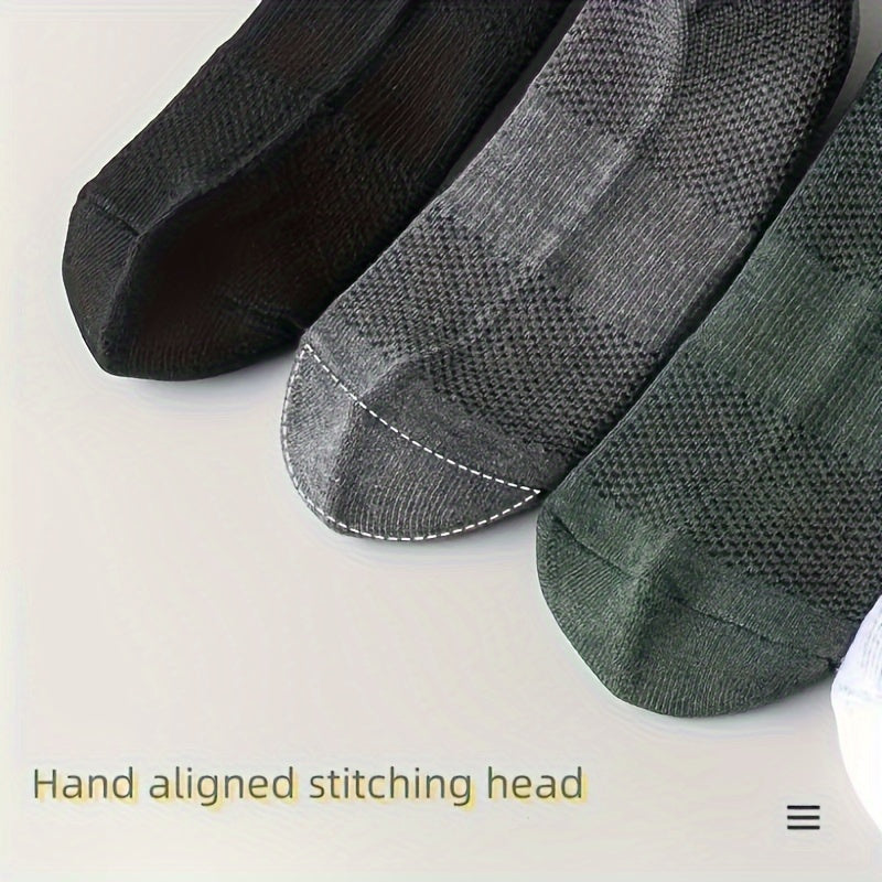 5 Pairs Unisex Casual Ankle Socks: Breathable Sports Socks with Towel Bottom, Sweat-Absorbent and Anti-Odor for Spring and Summer
