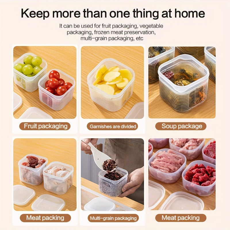 7pcs Freezer-Safe Food Storage Containers Set with Lids – Leakproof, BPA-Free PP Plastic, Stackable for Meat, Fruits and Vegetables, Kitchen Essentials