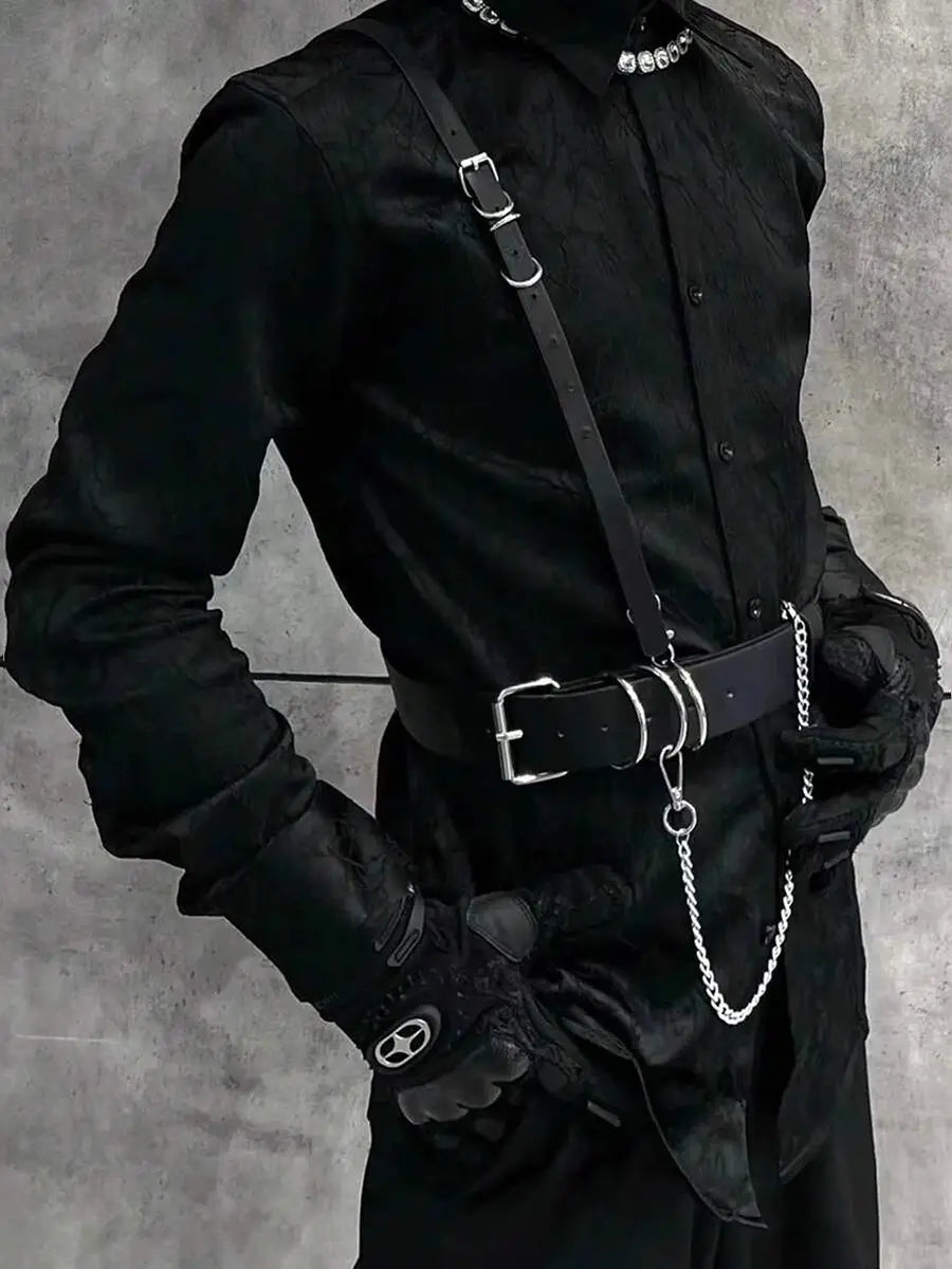 Women’s Punk Chain Belt – Adjustable Street Style Gothic Harness Strap Fashion Accessory