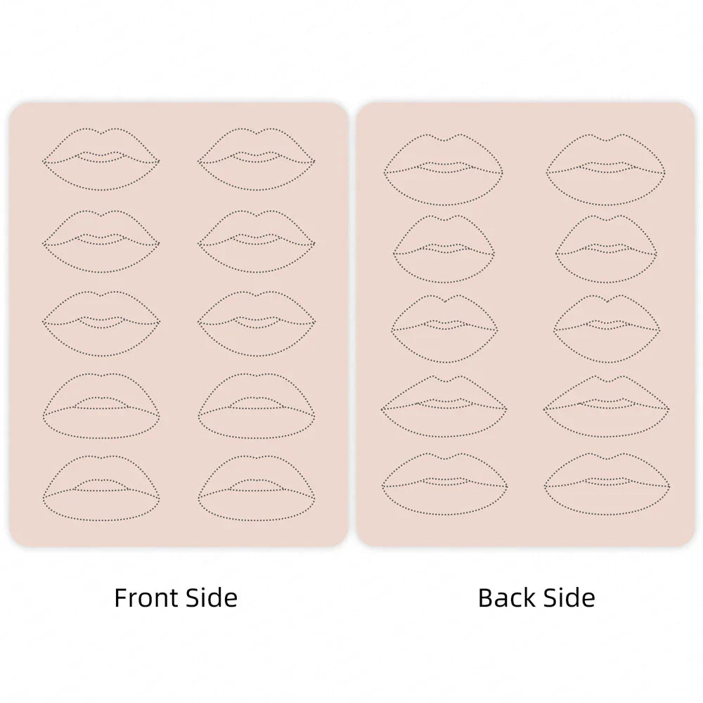 1mm Thick Double-Sided Lip Practice Skin — Microblading & PMU Stencil for Permanent Makeup Tattoo Artists