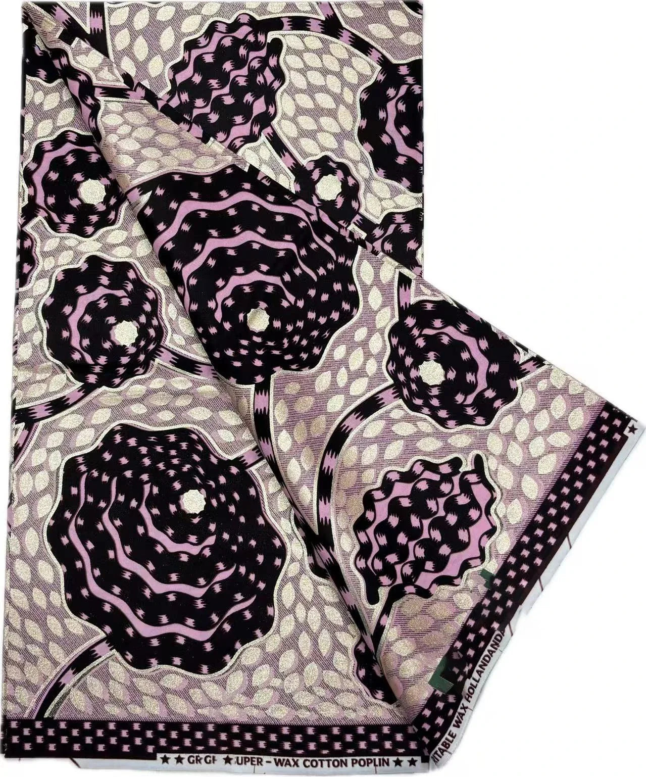 Grand Super Ankara Wax Fabric - Original 100% Cotton Glitter Batik Pagne 6 Yards Nigerian Party Dress Sewing Material