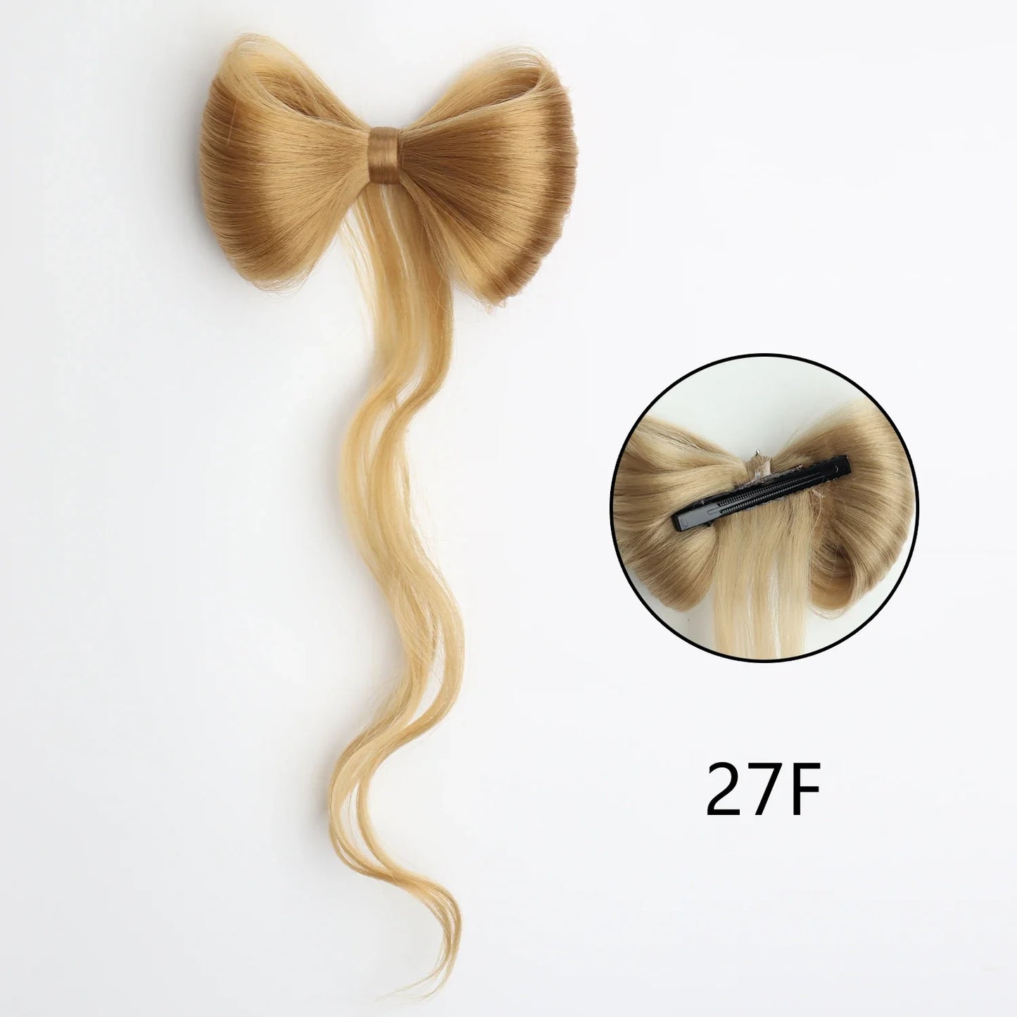 Bowknot Claw Clip Hair Bun – Synthetic Clip-In Hair Extensions for Women’s Daily Use