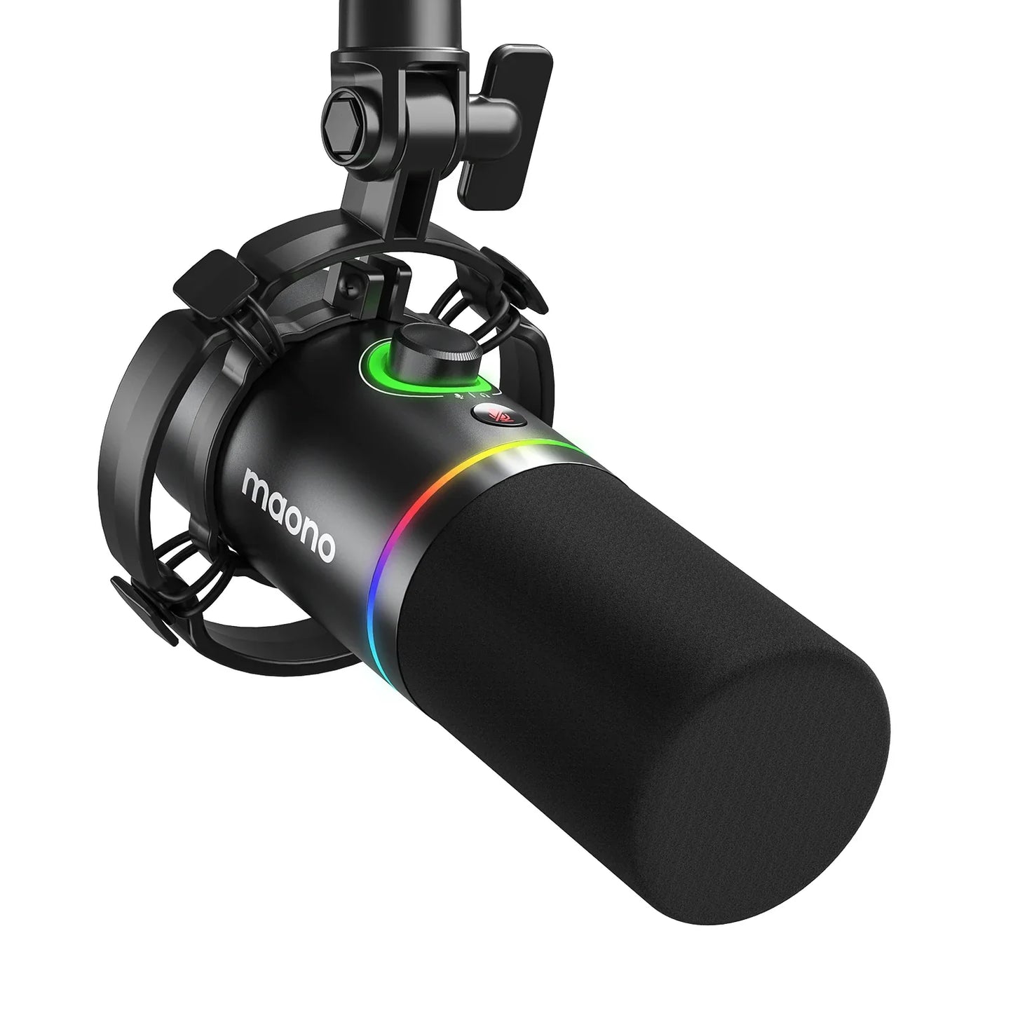 Maono PD200X XLR/USB Dynamic Microphone – Metal Gaming & Streaming Mic with Tap-to-Mute and Gain Control