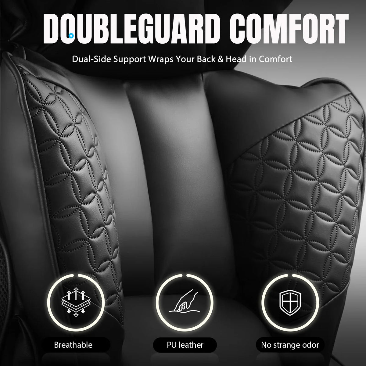 Ergonomic Leather Office Chair - High Back Gaming Chair with Footrest & Adjustable Armrests