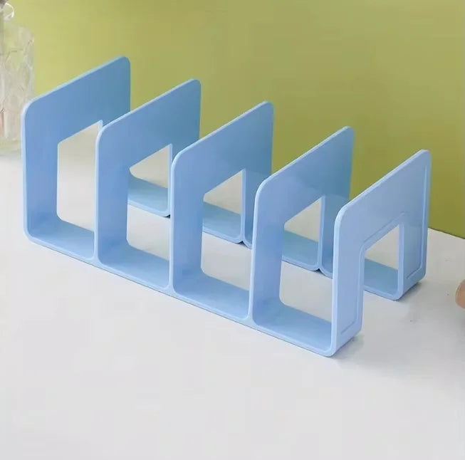 Desktop Bookshelf Storage Divider, Transparent Acrylic Bookend Shelf, Desk Storage Organizer for Books and Office Supplies