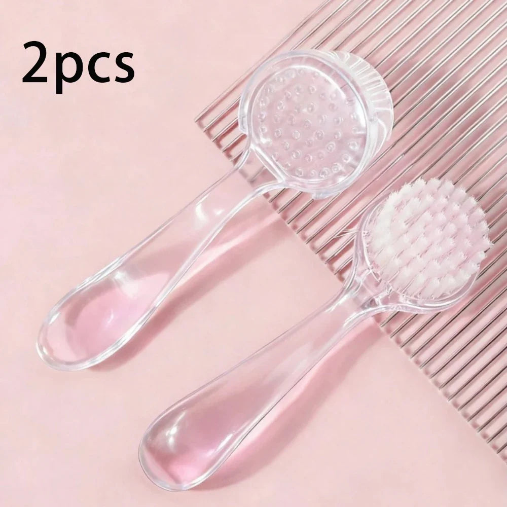 Acrylic Nail Dust Brush Set - Round Head Powder Cleaning Brush With Cap Professional Manicure Pedicure Tool Holder