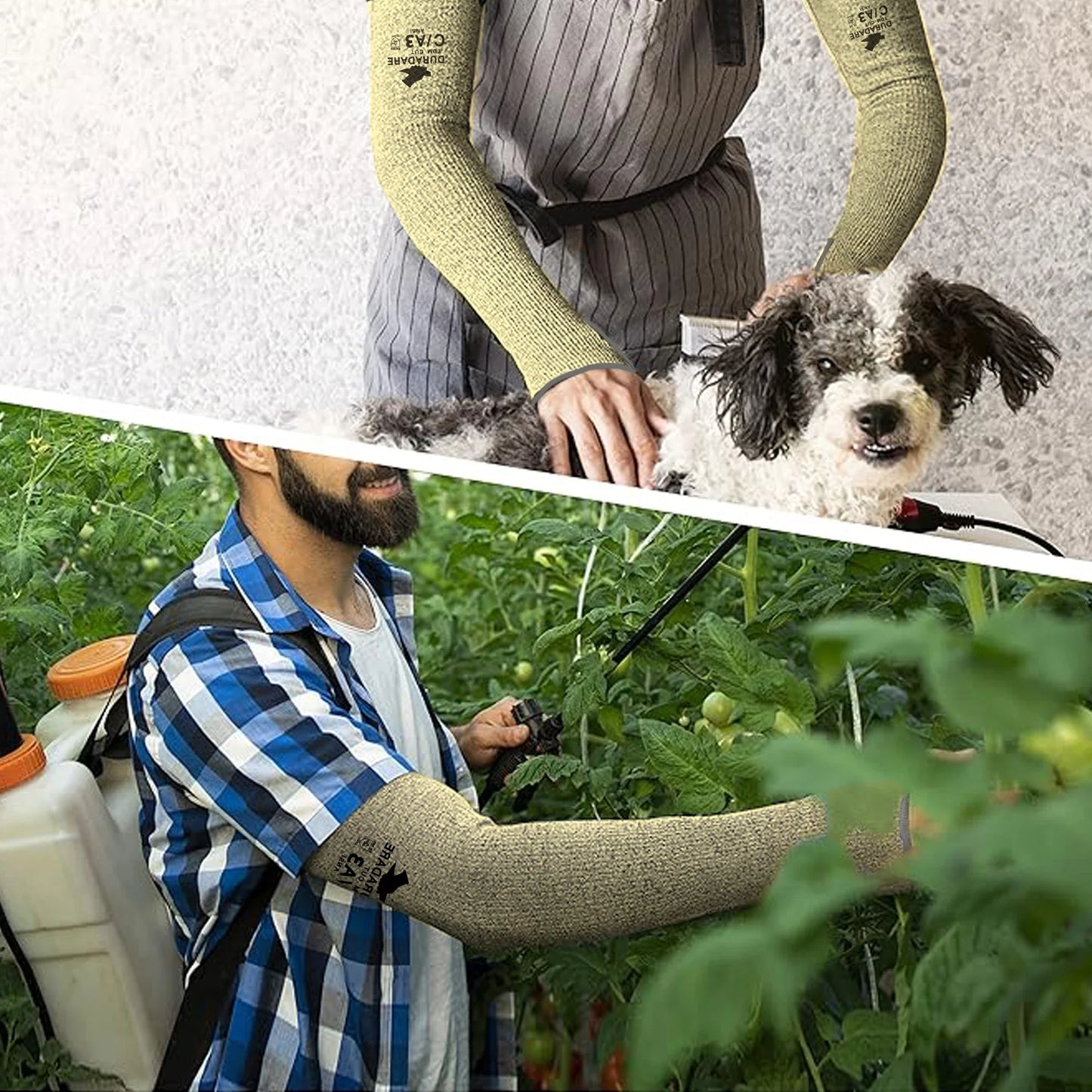 Kevlar Cut Resistant Sleeves - 44cm Aramid Fiber Arm Protection for Welding, Gardening & Heat Resistant Work