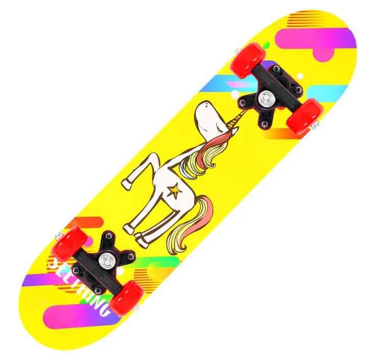 60cm Kids' Beginner Skateboard β Double Rocker Maple Deck with Cartoon Design for Outdoor Fun