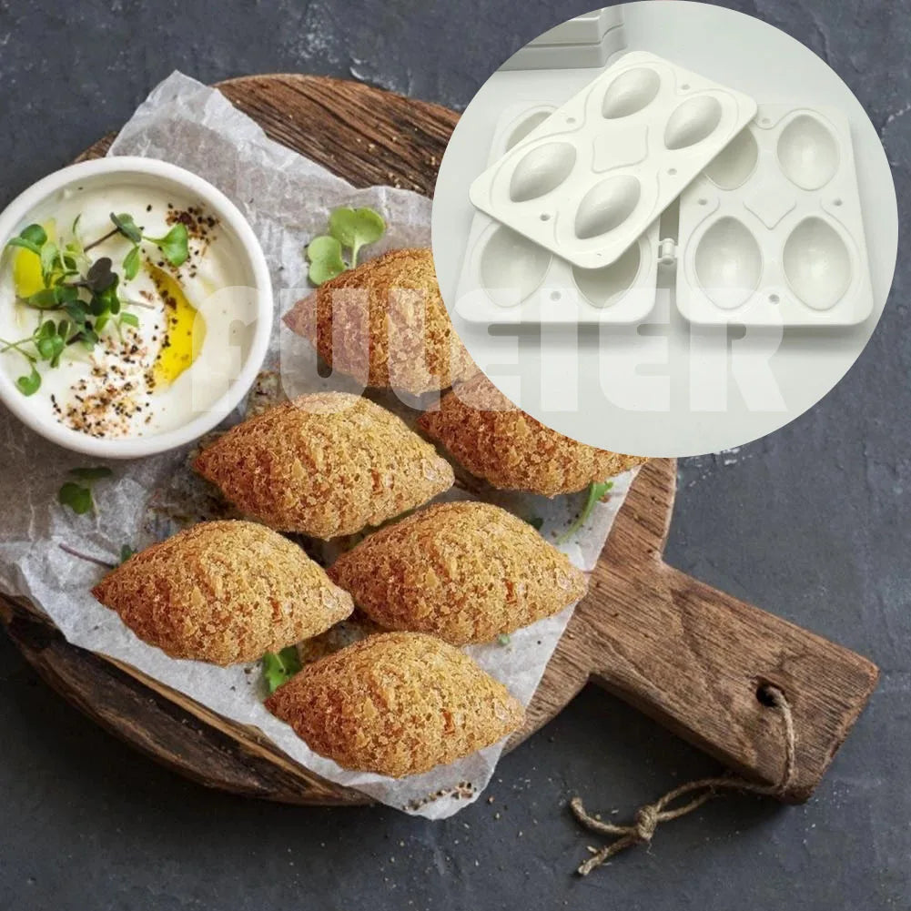 4-Hole Manual Meatball Maker Mold – Kitchen Meatloaf & Stuffed Kibbeh Tool, Roll Cake & Dessert Shaping Press