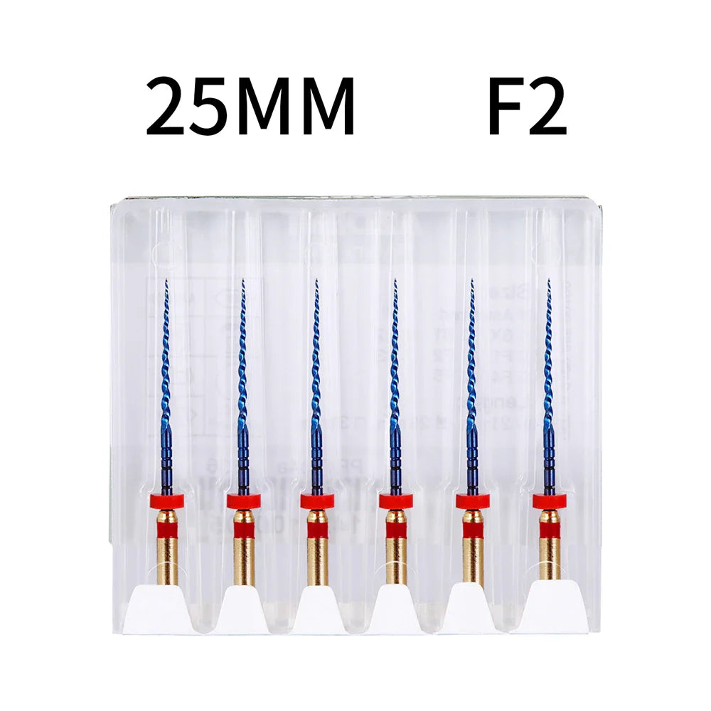 Azdent 6pcs/Pack 25mm SX Dental Files Root Canal Use Rotary Heat Activated Endodontic Files Rotating File Dentistry Instruments