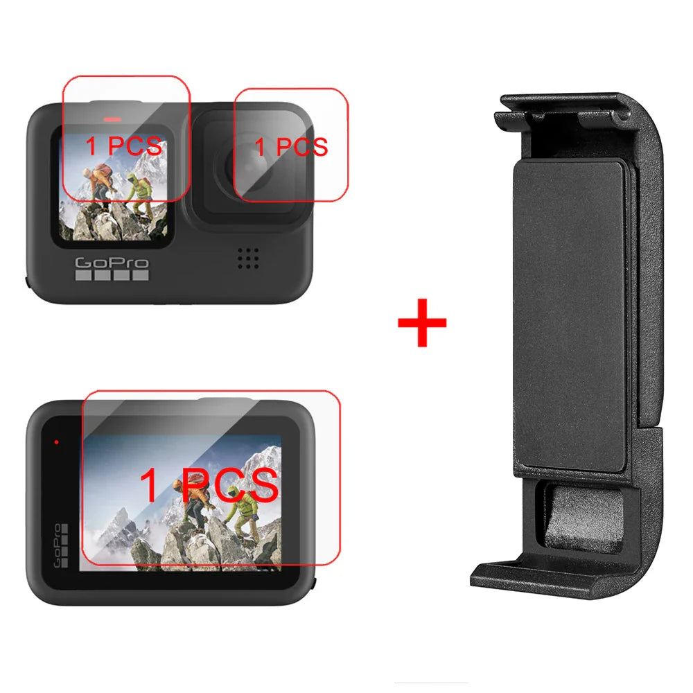 GoPro Hero 12/11/10/9 Flip Battery Side Cover – Removable Door with Charging Port for Accessories