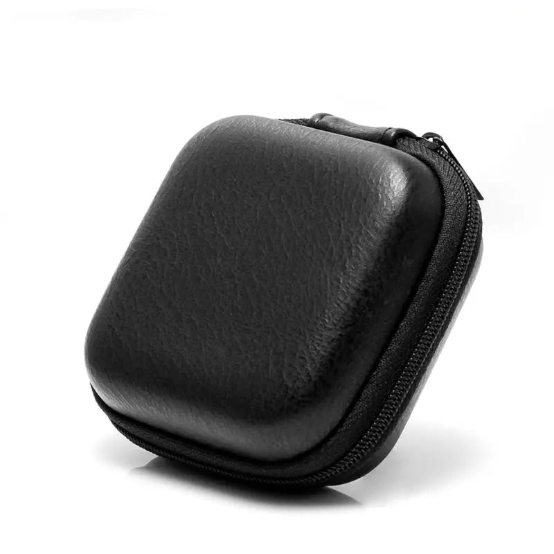 Leather USB Data Cable & Earphone Storage Bag β Mini Portable Zipper Headphone Case and Earbuds Pouch