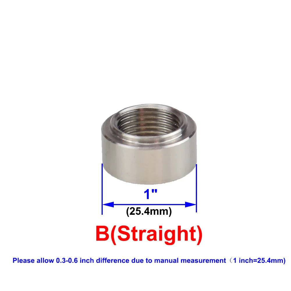 Oxygen Sensor Stainless Steel Bung Plug Nut Kit — Stepped Mounting Cap, Wideband Nut Fitting for Weld Bungs M18x1.5