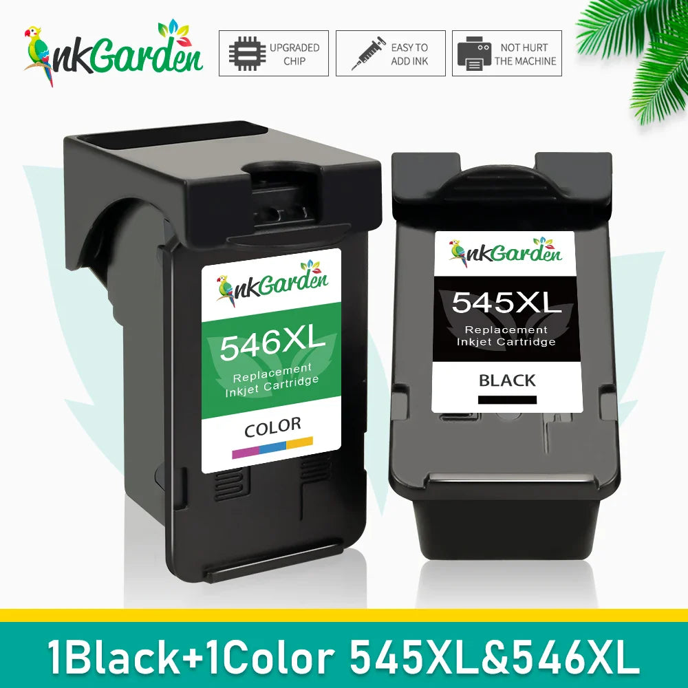 InkGarden 545XL / 546 Ink Cartridge Replacement for Canon – Compatible Ink for PIXMA MG3053, MX490, MX494 & MX495 Printers