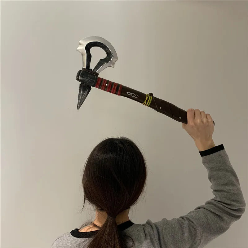 Primitive Tribe Axe Cosplay Prop - PU Pirate Totem Weapon Model for Role Playing & Stage Performance