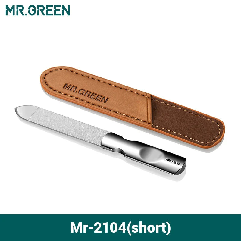 MR.GREEN Double-Sided Nail File — Stainless Steel Manicure & Pedicure Tool for Professional Finger & Toe Care
