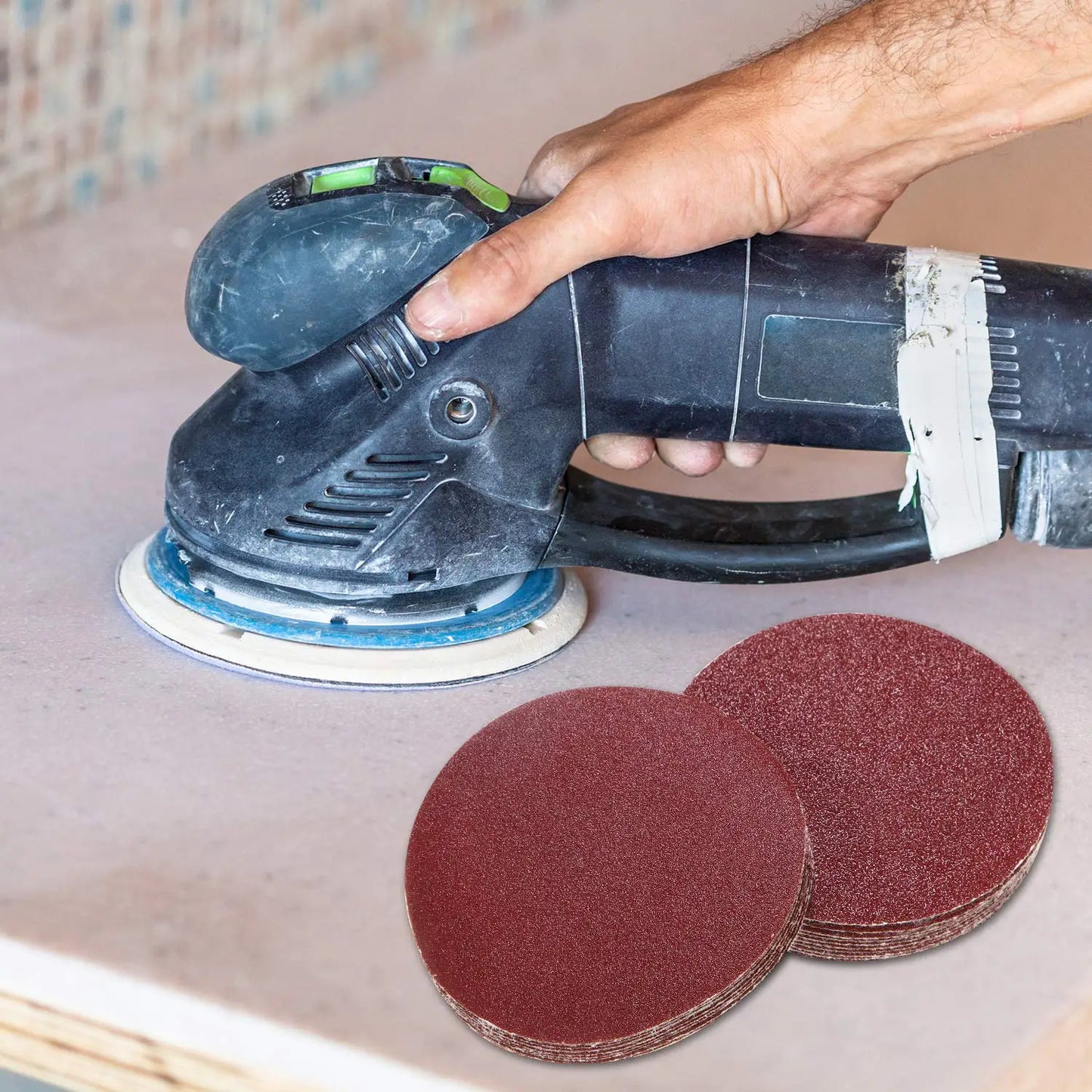 50Pcs 6-Inch Hook & Loop Sanding Discs Set – Aluminium Oxide Sandpaper 80–3000 Grit for Wood & Metal Polishing and Smoothing