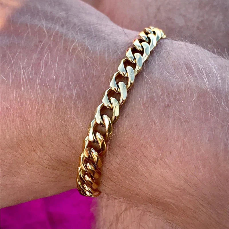 Trendy Cuban Chain Bracelet for Men | Classic Stainless Steel | Available in 3mm, 5mm, 7mm Width | Jewelry Gift for Men & Women