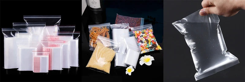 StoBag 10PCS Large Transparent Zipper Bags — Thick Waterproof Storage Pouches for Clothes & Food Packaging