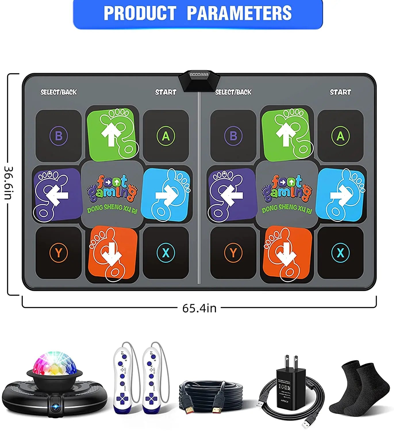 Dance Mat Game — Wireless Folding Fitness & Music Carpet for TV/PC | Anti-Slip Double Controller Family Sports Game