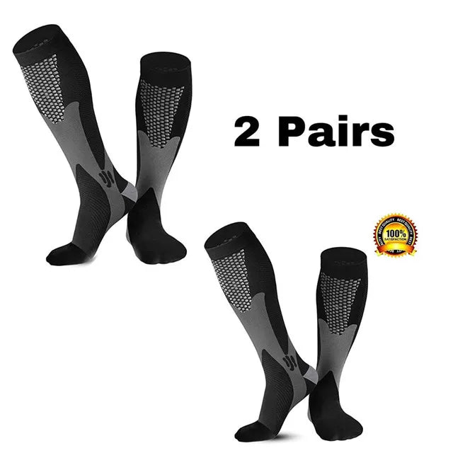 Men's Compression Sports Socks - Running, Cycling, Nursing, Varicose Veins Support, Outdoor Hiking Socks