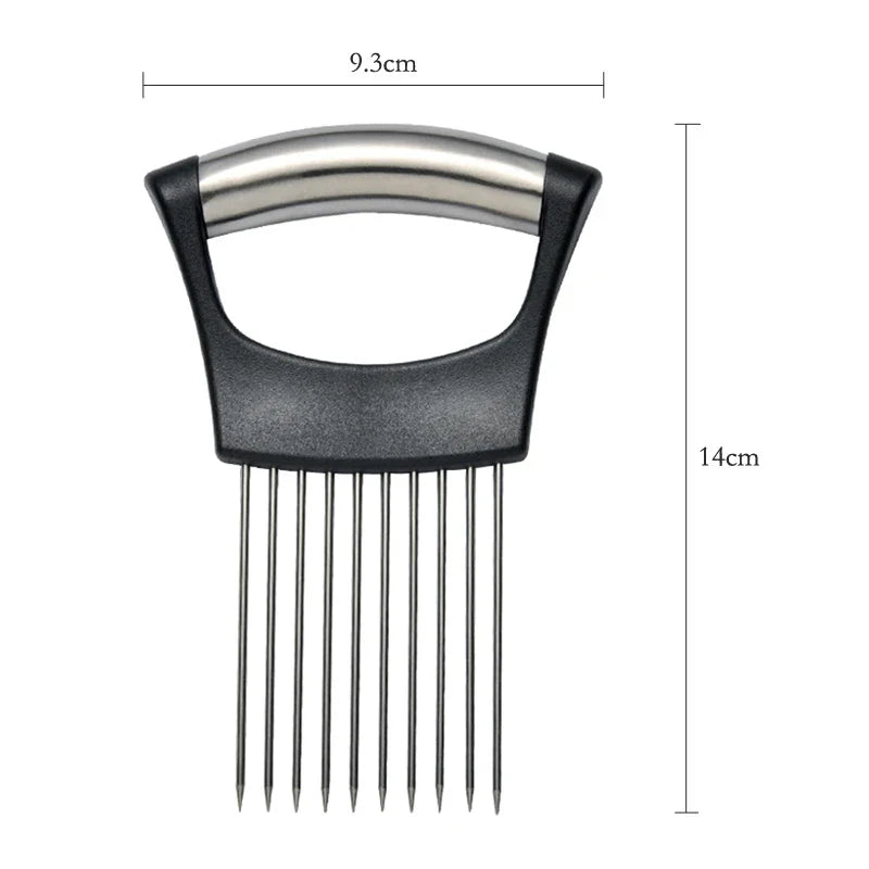 Stainless Steel Onion Cutter Holder | Food Slicers Assistant | Tomato Onion Slicer Holder | Vegetables Cutting Fork - Kitchen Gadgets