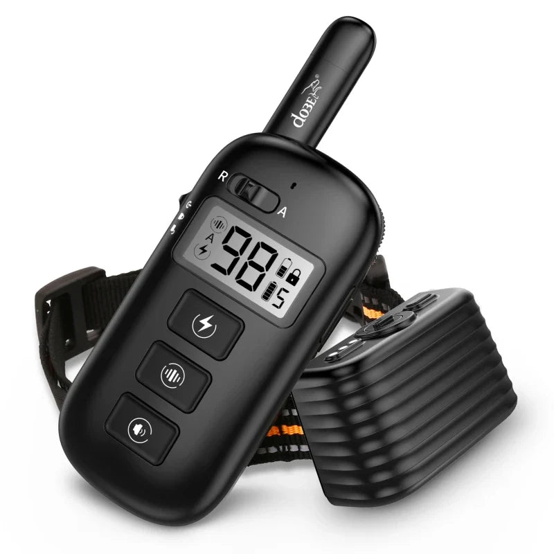 2-in-1 Remote Dog Training & Anti-Bark Collar Rechargeable Waterproof Electric Dog Behavior Control System 600M Range