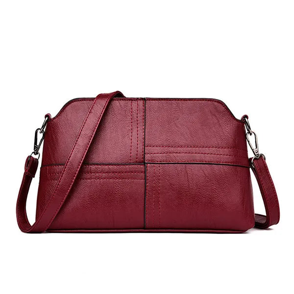 Women’s Casual Mama Messenger Bag – Small Black PU Leather Crossbody Shoulder Handbag