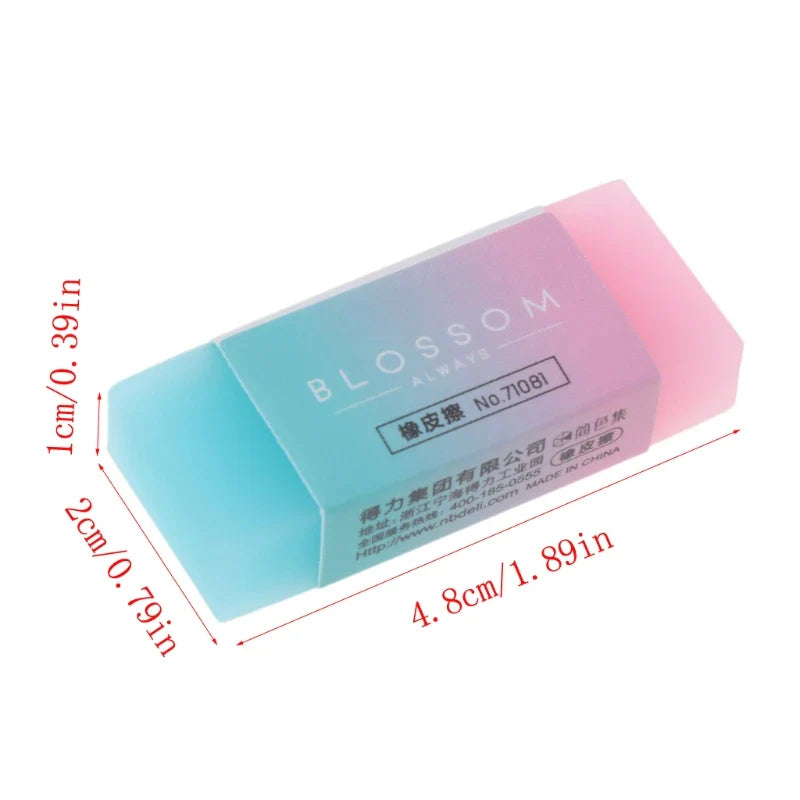 Soft Flexible Cube Colored Pencil Erasers (P82F) – Cute Durable Rubber Erasers for School Kids, Art & Writing Use