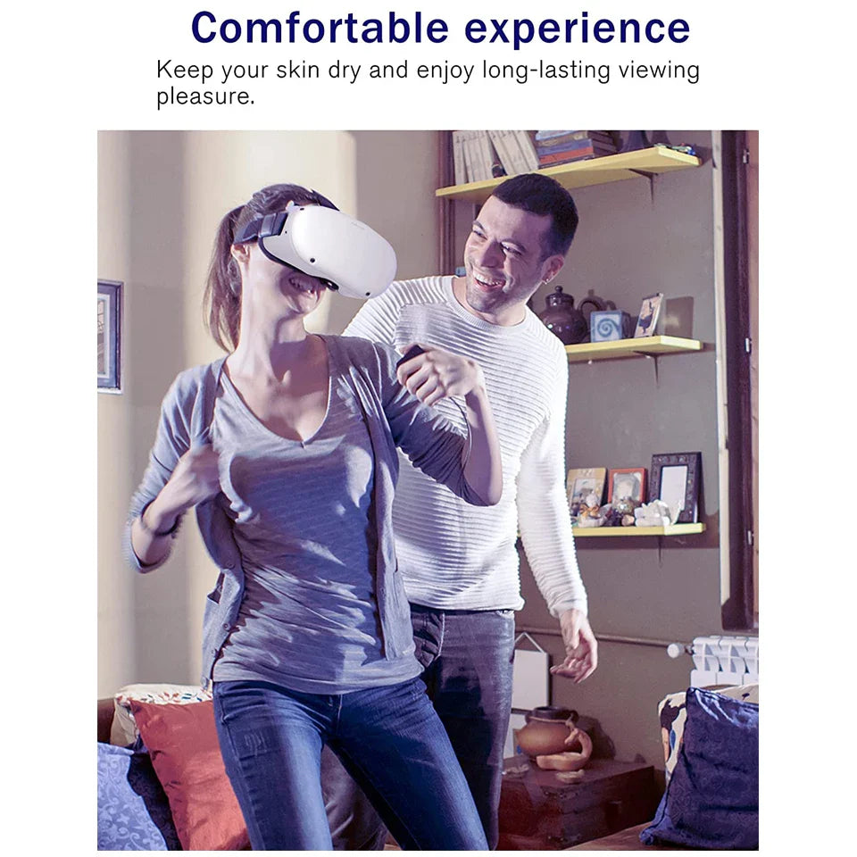 Breathable Soft Face Mask Replacement for Oculus Quest 2 — 3-in-1 Facial Interface Bracket Foam Pad Accessory